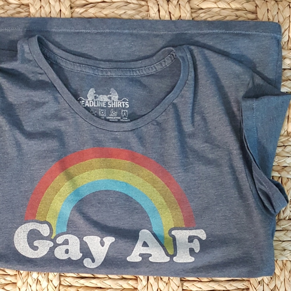 Gay AF Pride Rainbow Graphic Tee Headline Shirt